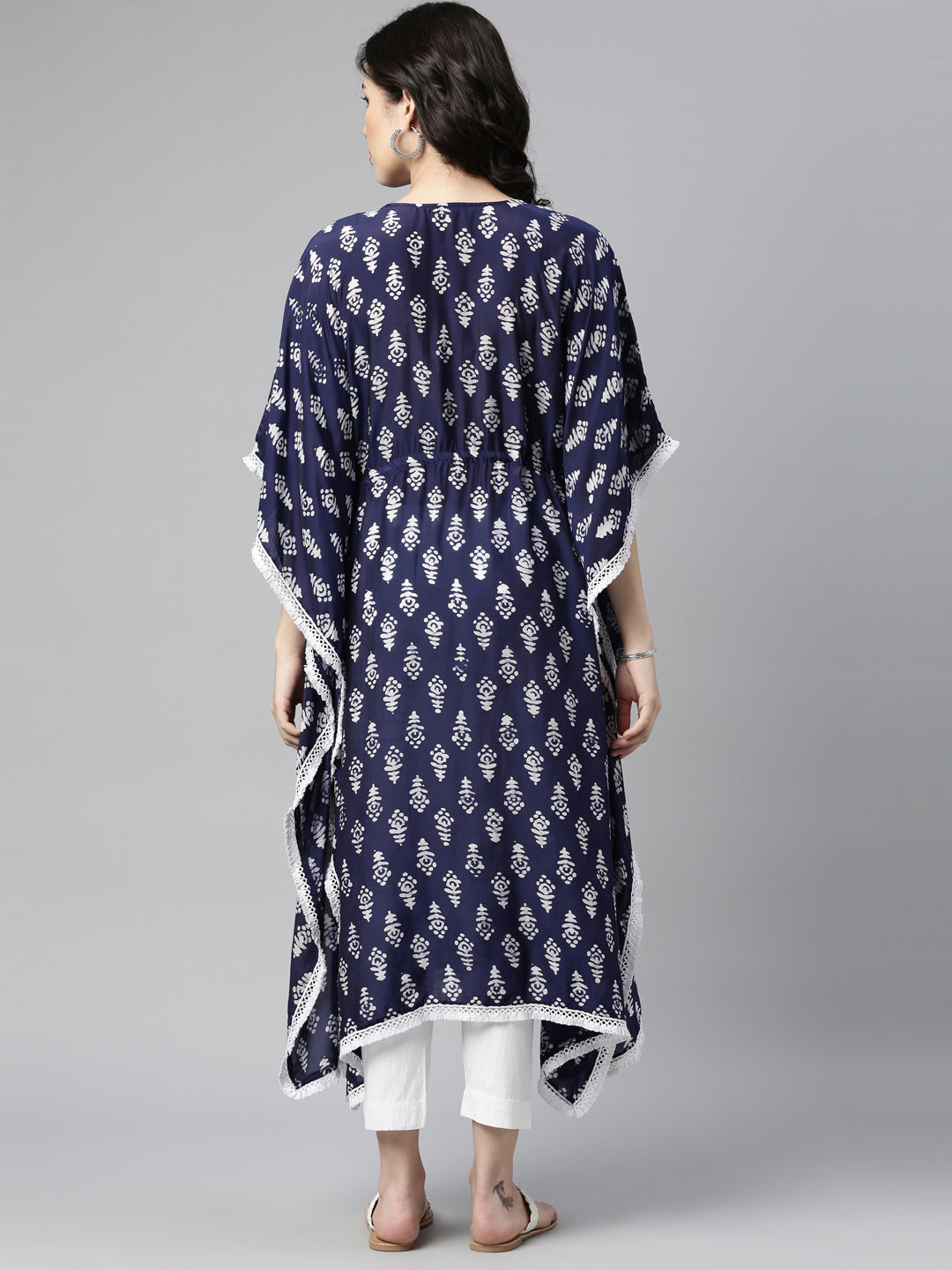 Neerus Blue Color Muslin Fabric Kurta