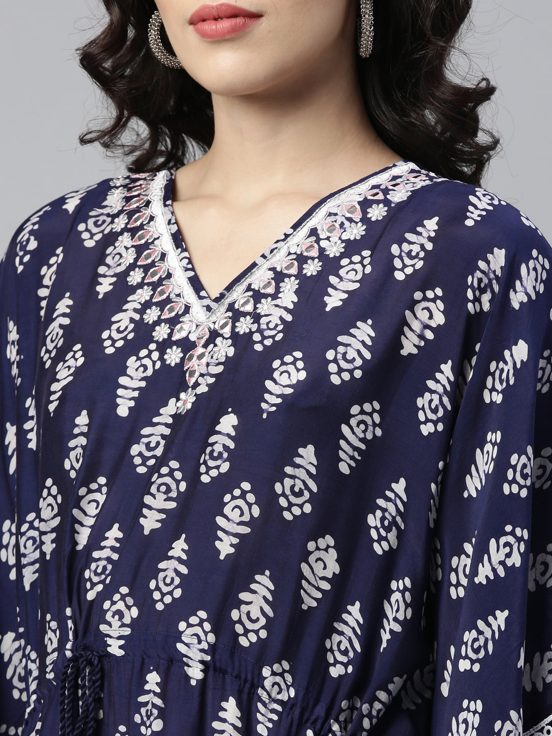 Neerus Blue Color Muslin Fabric Kurta