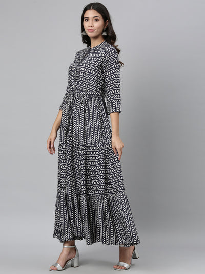 Neeru'S NAVY BLUE color, RAYON fabric Kurta