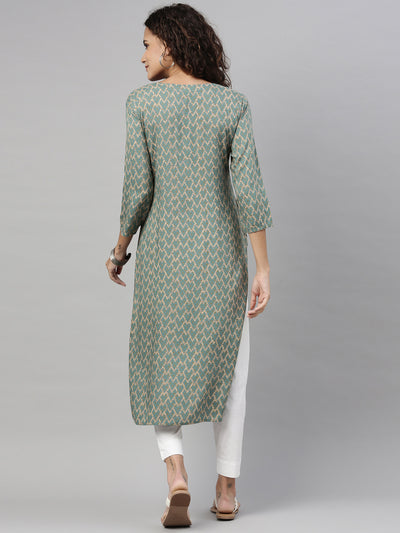 Neeru'S RAMA color, RAYON fabric Kurta