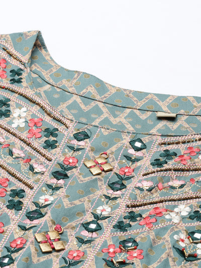Neeru'S RAMA color, RAYON fabric Kurta