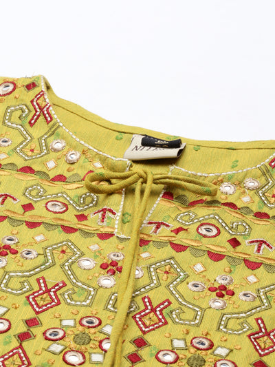 Neeru'S GREEN color, SLUB RAYON fabric Kurta
