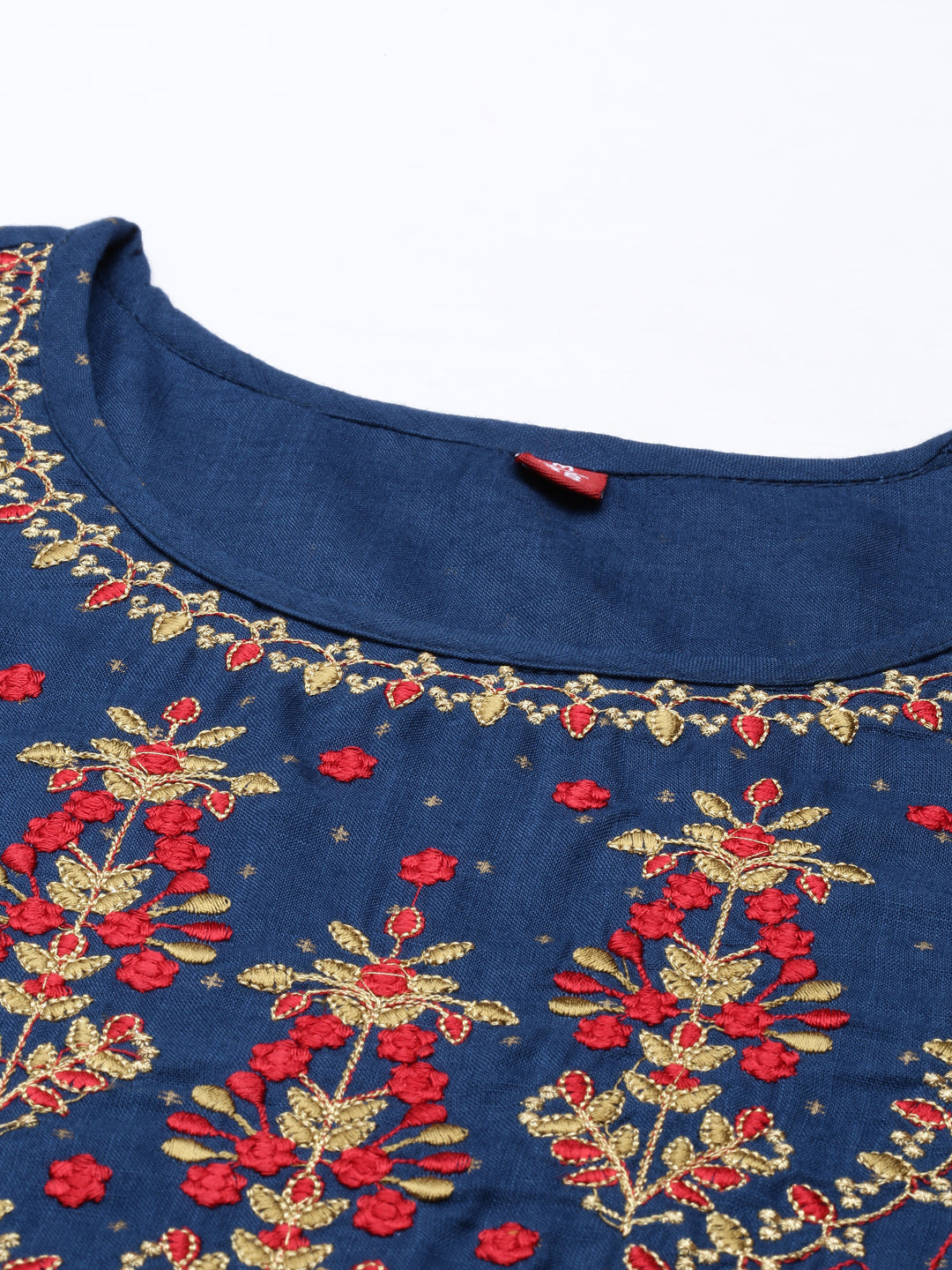 Neeru's Navy Blue Color Slub Rayon Fabric Kurta