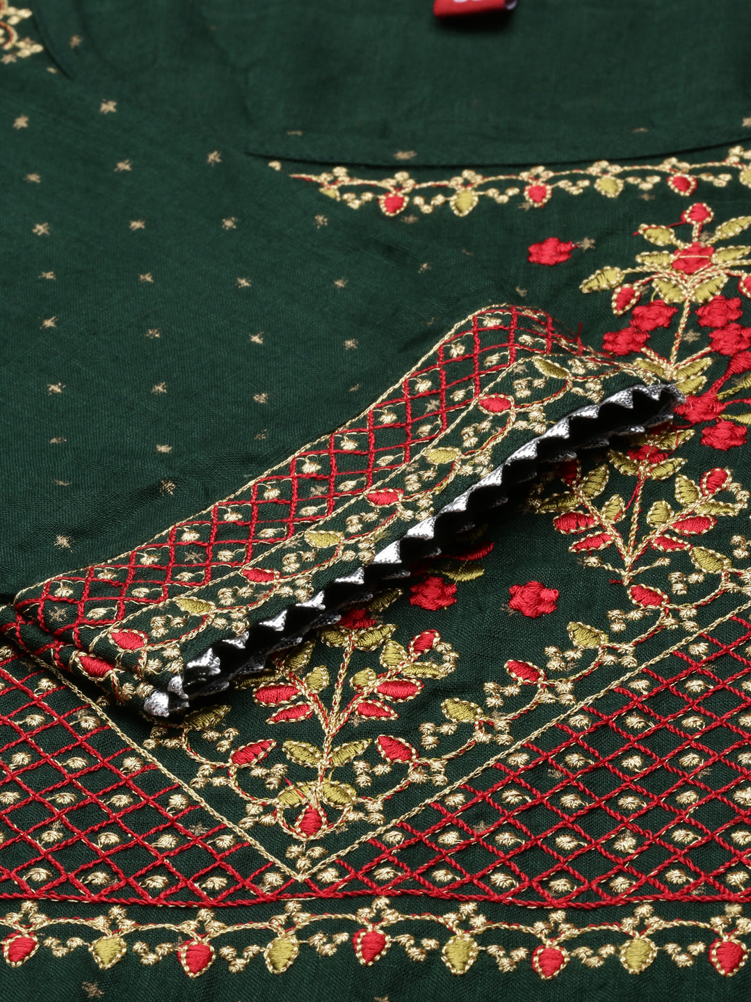 Neeru's Olive Color Slub Rayon Fabric Kurta
