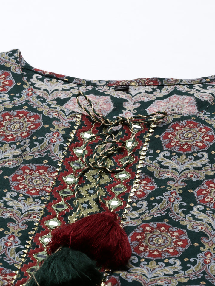 Neerus Green Color Rayon Fabric Kurta