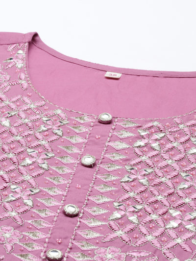 Neeru'S LAVENDER color, COTTON fabric Kurta