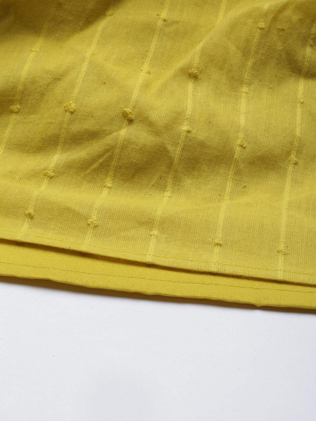 Neeru'S Lemon Color Cotton Fabric Gown