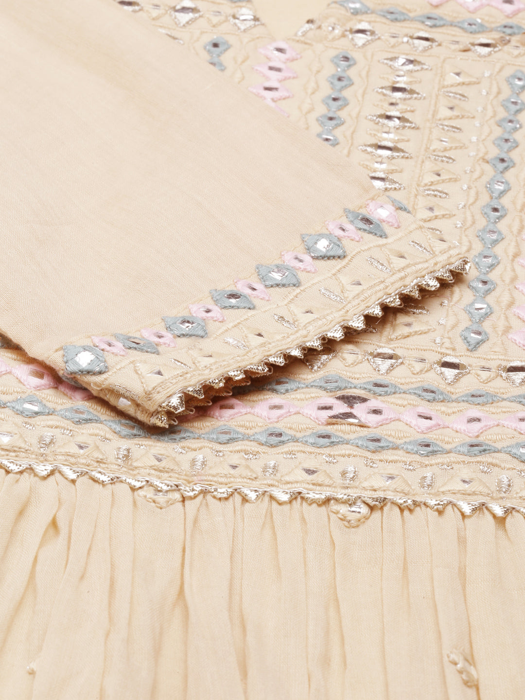 Neeru'S CREAM color, COTTON fabric Kurta