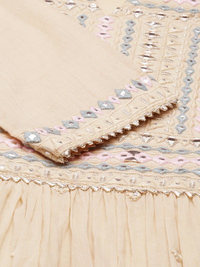 Neeru'S CREAM color, COTTON fabric Kurta