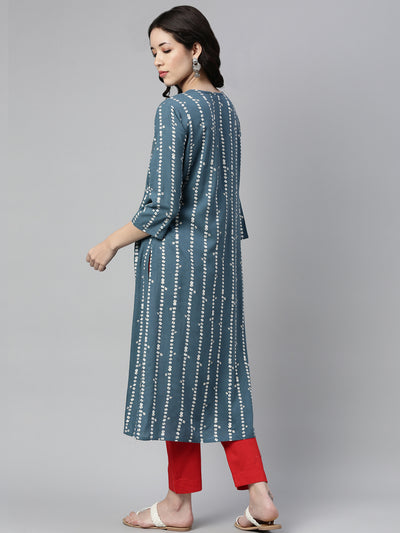 Neeru's Indigo Color Rayon Fabric Kurta