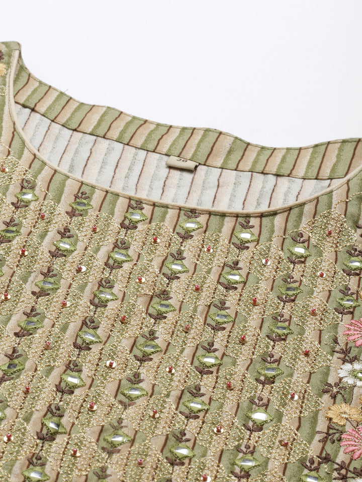 Neerus Green Color Rayon Fabric Kurta