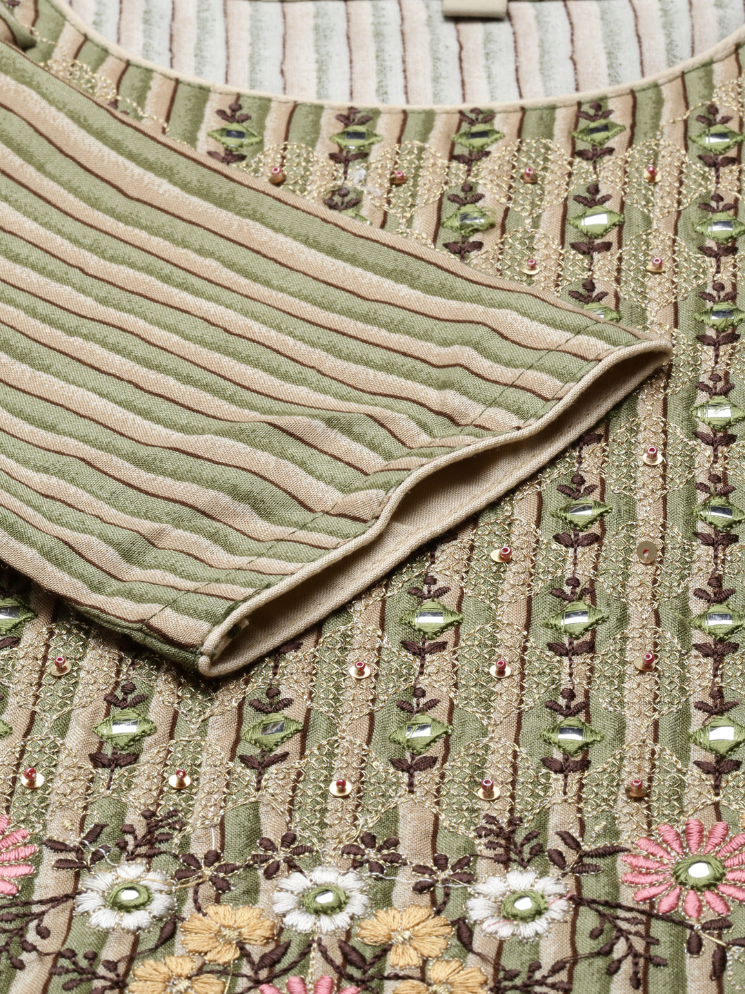 Neerus Green Color Rayon Fabric Kurta