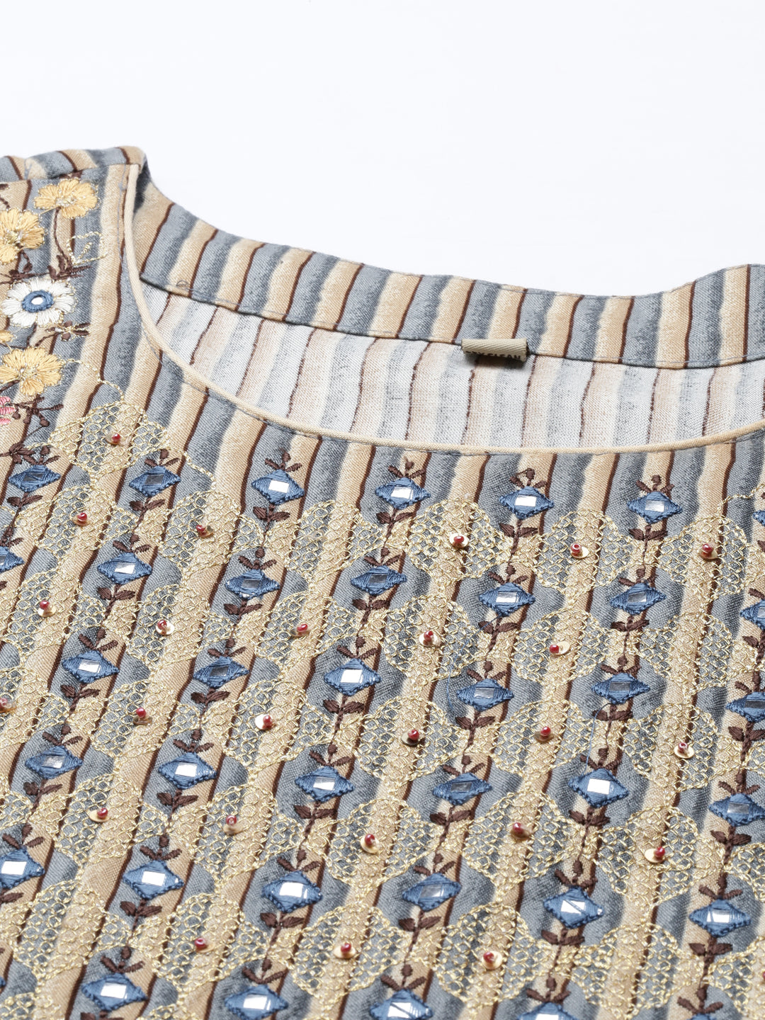 Neerus Grey Color Rayon Fabric Kurta