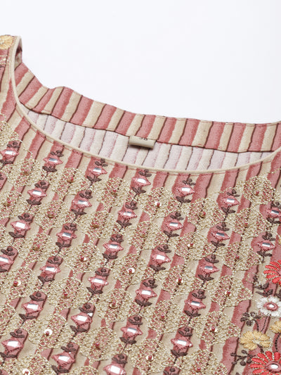 Neeru'S Rust Color Rayon Fabric Kurta