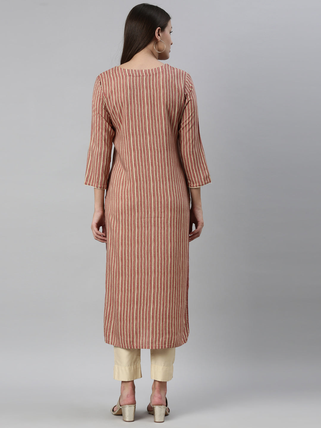 Neeru'S Rust Color Rayon Fabric Kurta
