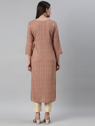 Neeru'S Rust Color Rayon Fabric Kurta