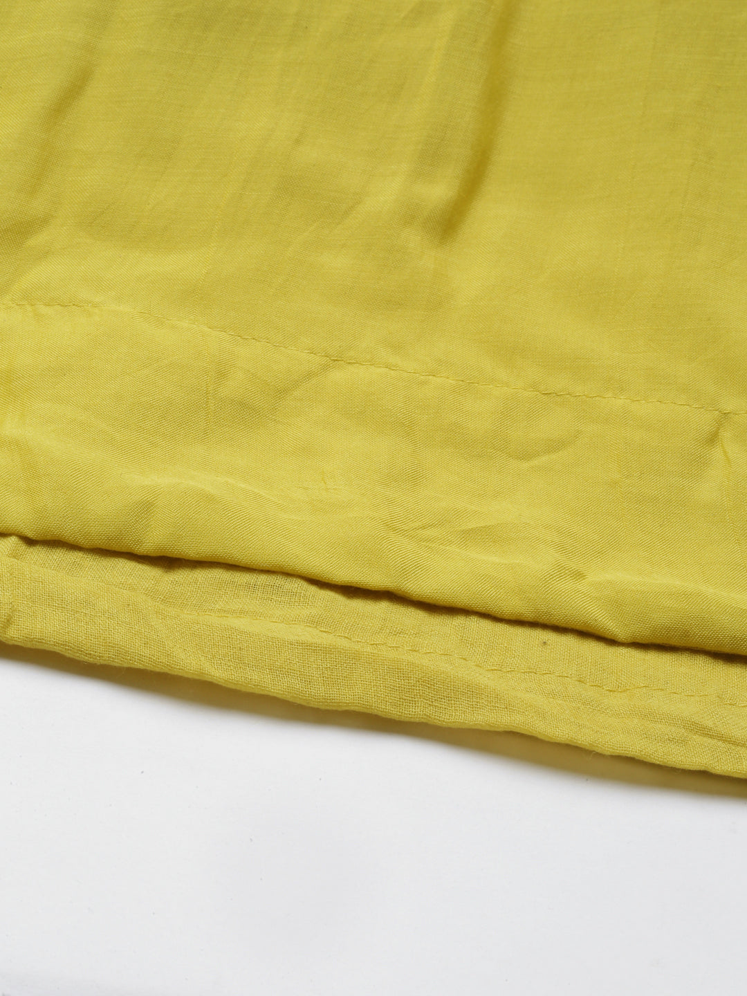 Neerus Yellow muslin solid kurti - detail view 5