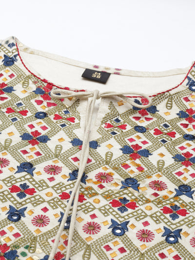 Neeru'S CREAM color, RAYON fabric Kurta