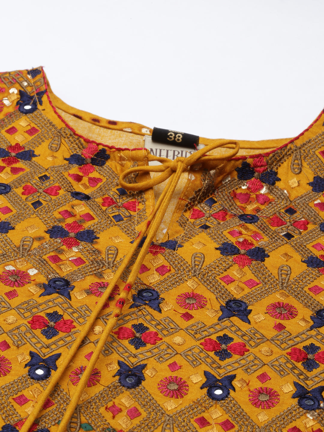 Neerus Mustard Color Rayon Fabric Kurta