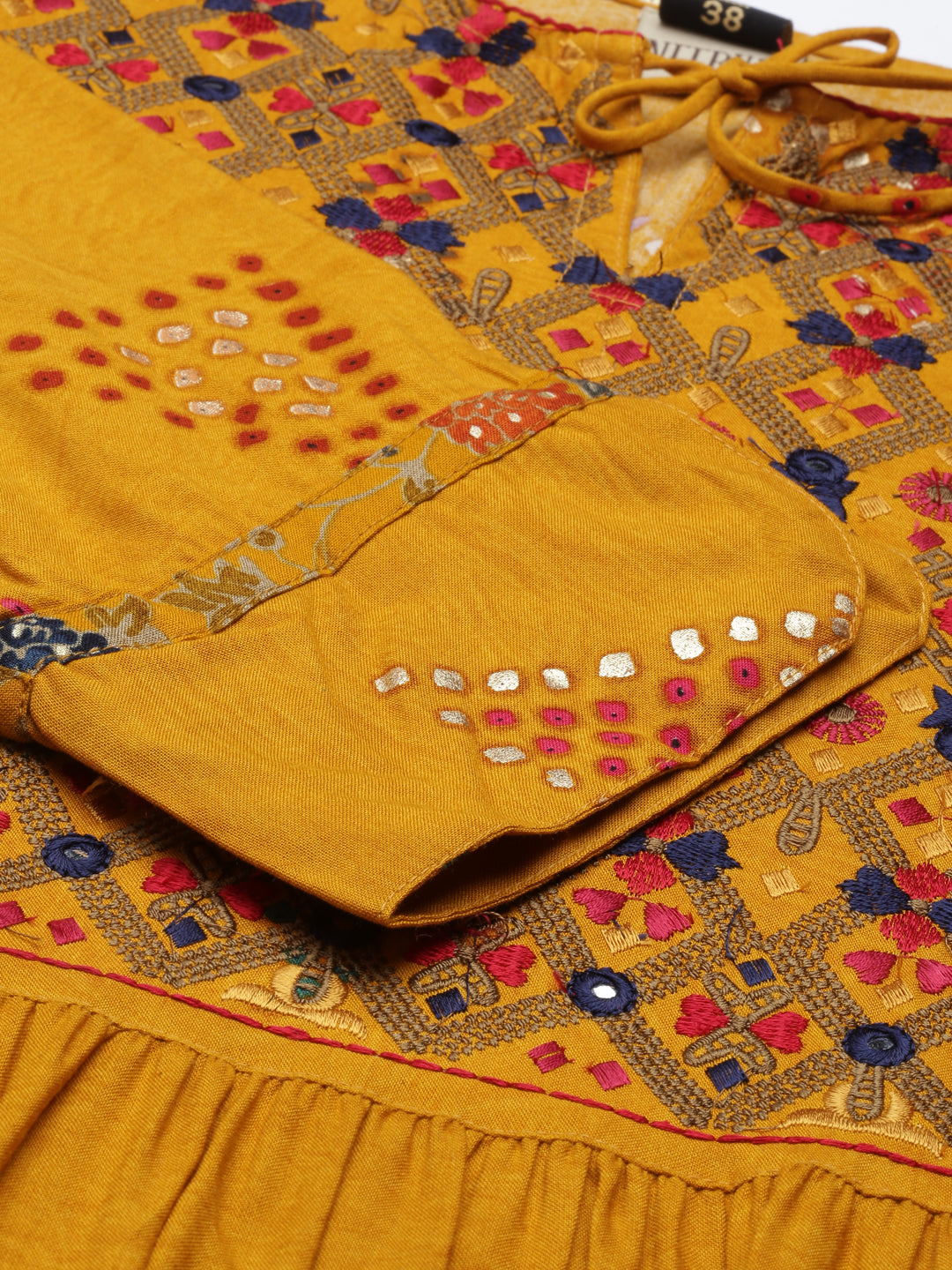 Neerus Mustard Color Rayon Fabric Kurta