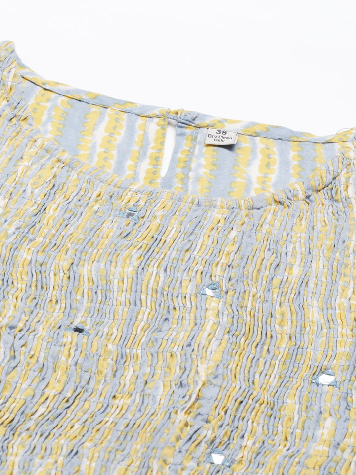 Neerus Blue Color Cotton Fabric Kurta