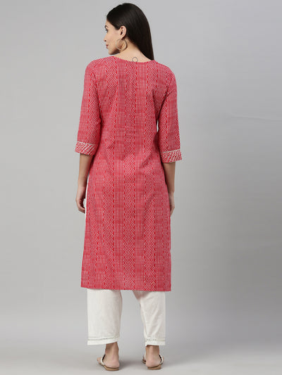 Neeru'S RED Color COTTON Fabric Kurta