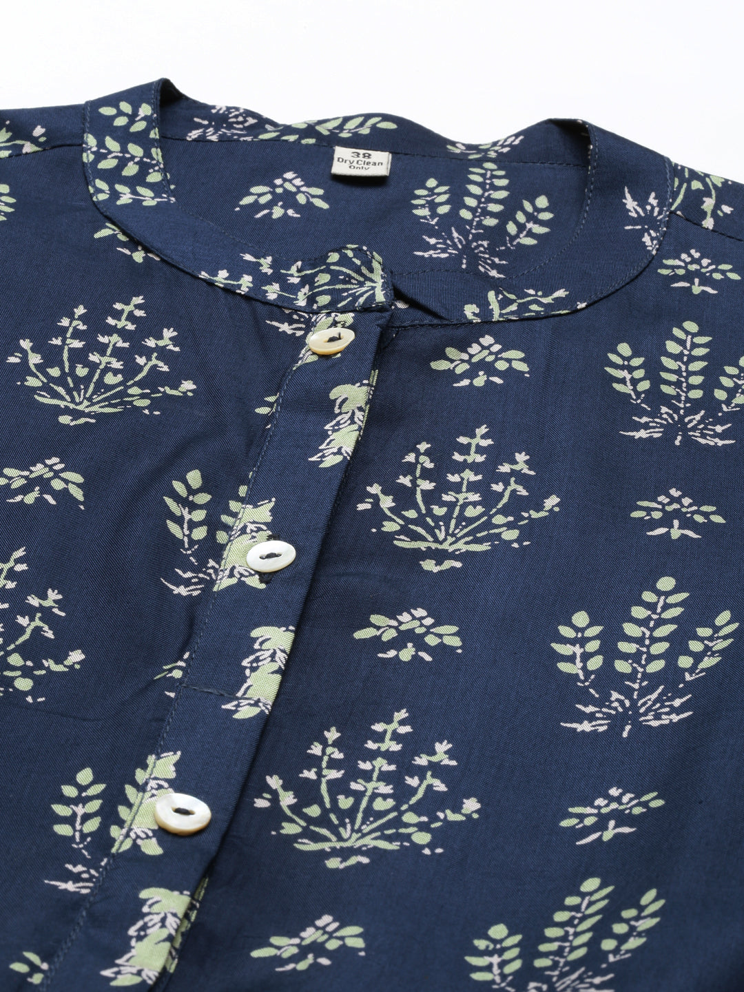 Neerus Blue Shantoon printed kurti - back view