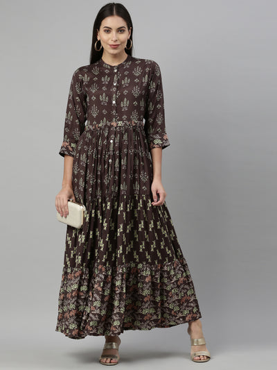 Neeru'S OLIVE Color SANTOON Fabric Kurta