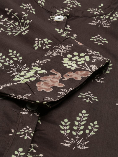 Neeru'S OLIVE Color SANTOON Fabric Kurta