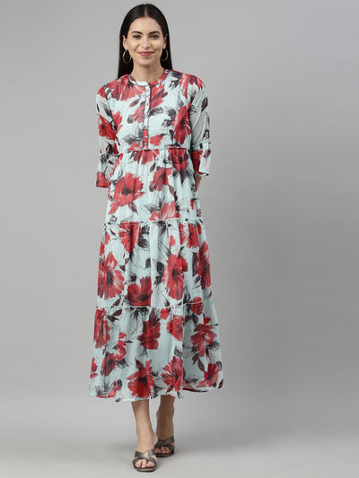 Neeru'S SEA GREEN Color CHIFFON Fabric Kurta