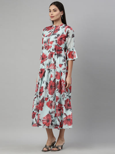 Neeru'S SEA GREEN Color CHIFFON Fabric Kurta