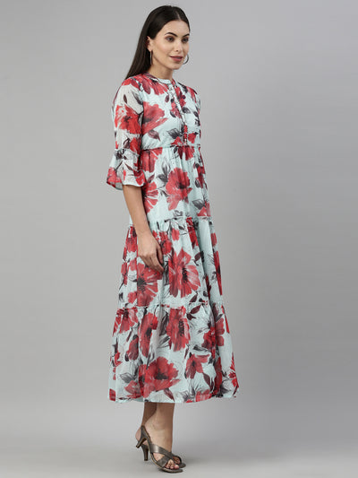 Neeru'S SEA GREEN Color CHIFFON Fabric Kurta