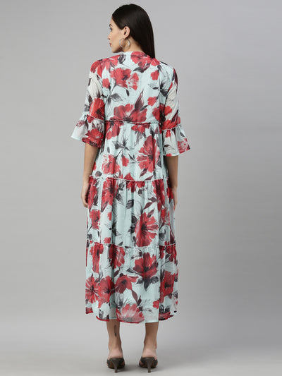 Neeru'S SEA GREEN Color CHIFFON Fabric Kurta