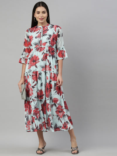 Neeru'S SEA GREEN Color CHIFFON Fabric Kurta