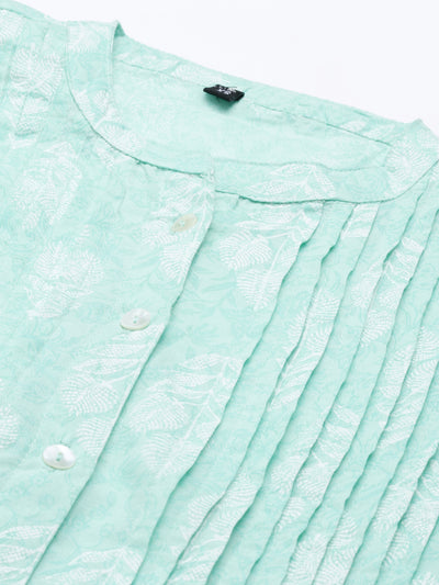 Neeru's Sea Green Color Cotton Fabric Kurta