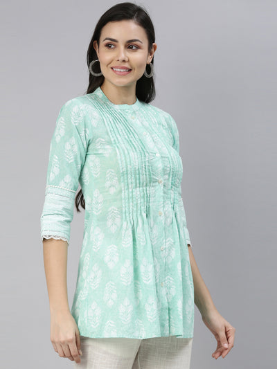 Neeru's Sea Green Color Cotton Fabric Kurta