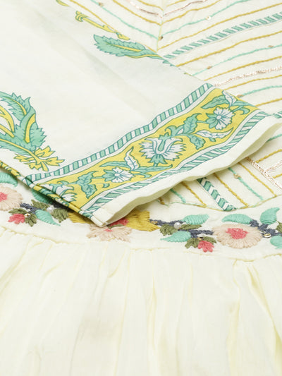 Neeru's Lemon Color Cotton Fabric Kurta