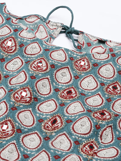 Neeru'S RAMA Color COTTON Fabric Kurta
