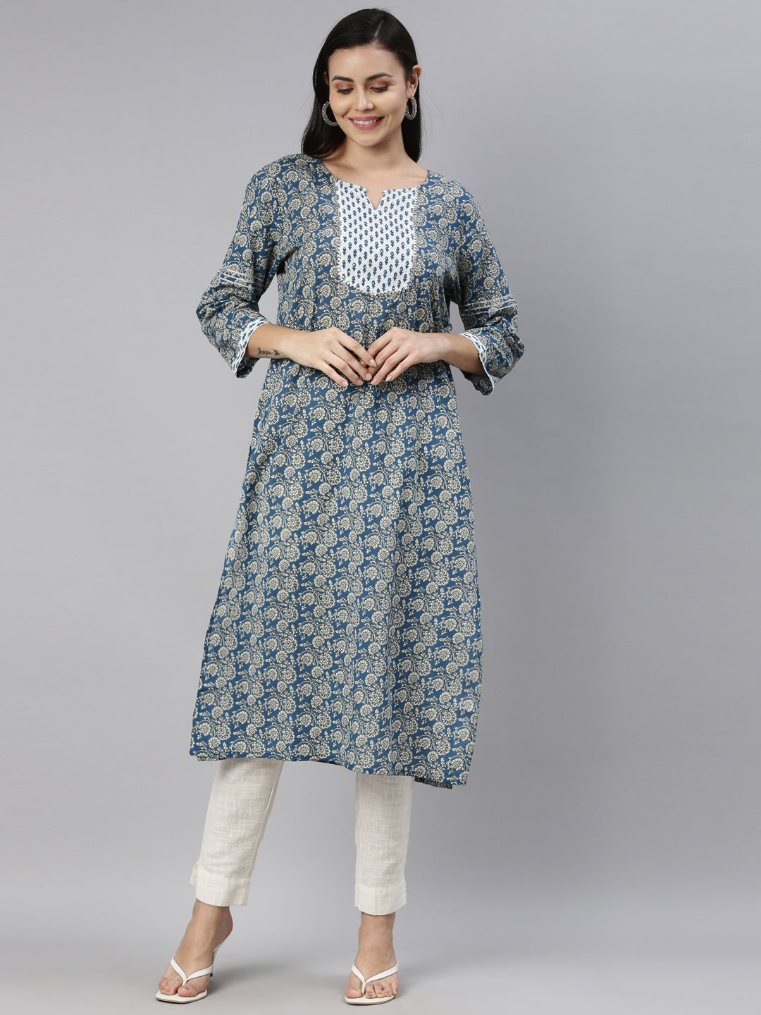 Neeru'S BLUE Color COTTON Fabric Kurta