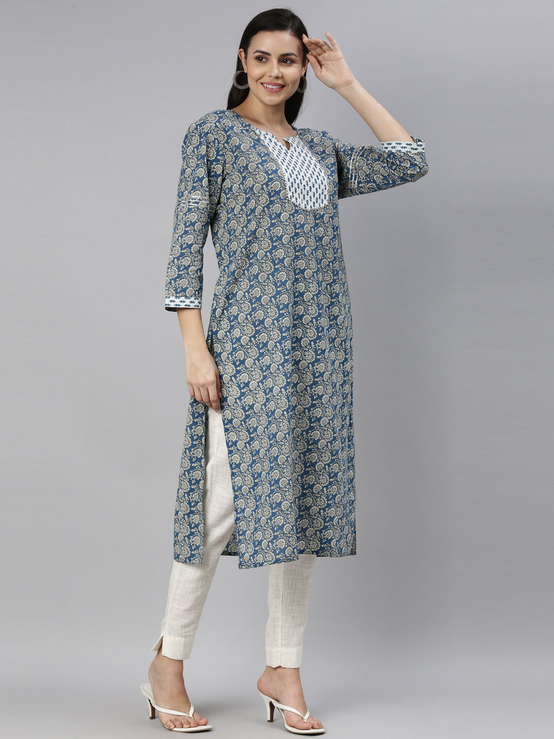 Neeru'S BLUE Color COTTON Fabric Kurta
