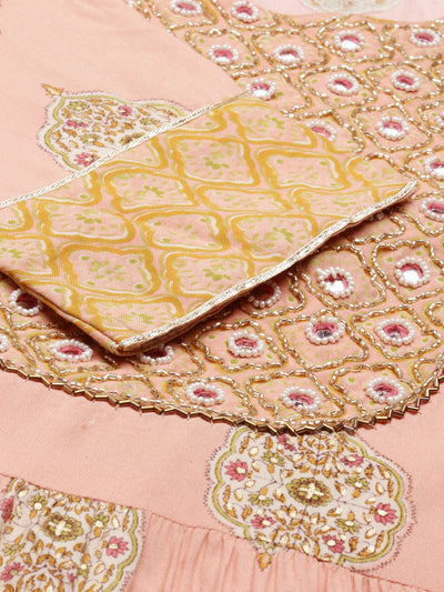 Neeru's Peach Color Rayon Fabric Kurta