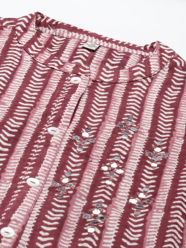 Neerus Maroon Color Flex Fabric Kurta