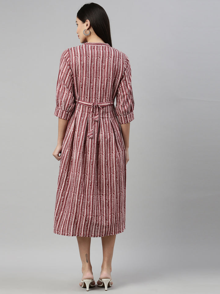 Neerus Maroon Color Flex Fabric Kurta