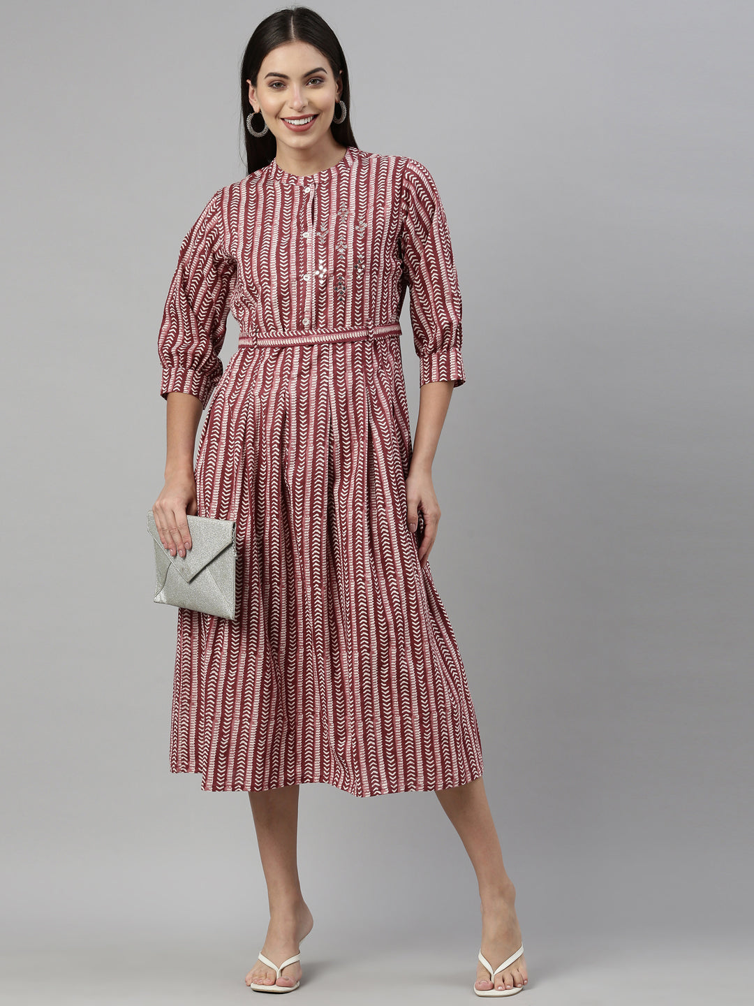 Neerus Maroon Color Flex Fabric Kurta