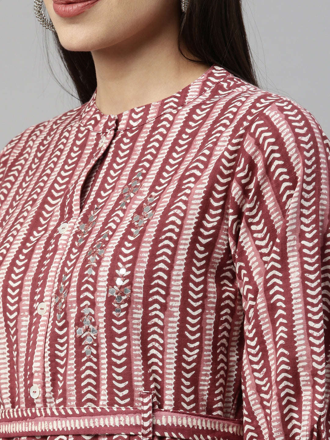 Neerus Maroon Color Flex Fabric Kurta