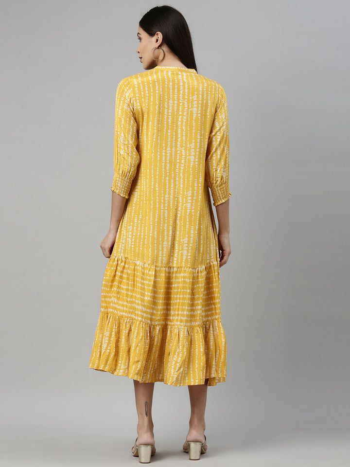 Neerus Mustard Color Santoon Fabric Kurta