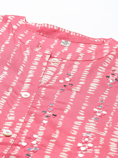Neeru'S PINK Color SANTOON Fabric Kurta