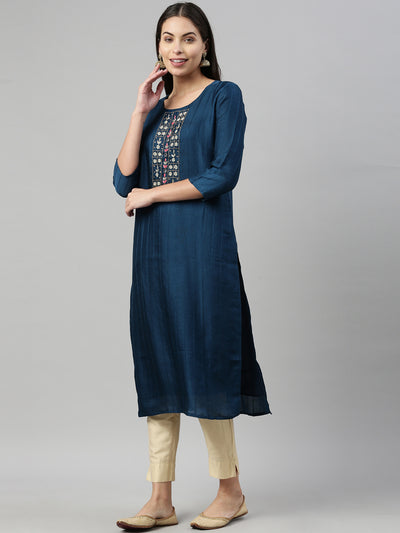 Neeru'S BLUE Color SILK Fabric Kurta