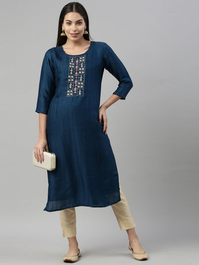 Neeru'S BLUE Color SILK Fabric Kurta