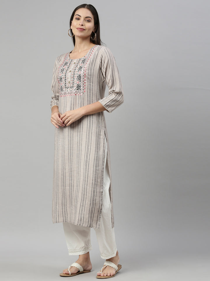 Neerus Mouse Color Slub Rayon Fabric Kurta